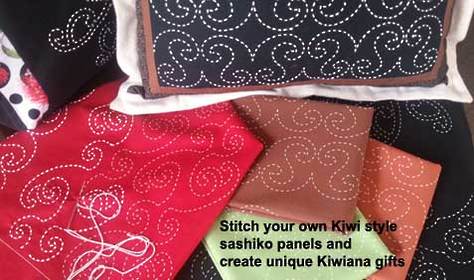sashiko kiwi style panels