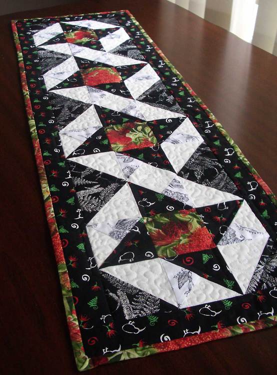 for runner tablerunner Kiwi quilted free wallhanging great > christmas  table kits  beginners Christmas patterns