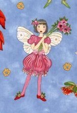 NZ Flower fairies allover blue362