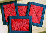red sashiko placemats