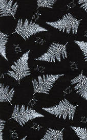 NZ Stipple fern black/white.