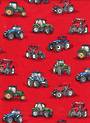 Farm scene tractors on red