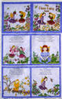 Flora Fairies cloth book fabric panel.