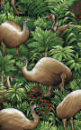 Moa, NZ's extinct flightless bird fabric.