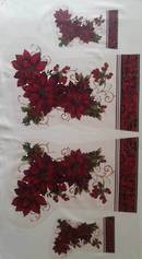 Poinsettia christmas stocking panel 3 left