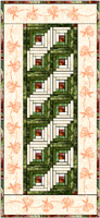Pohutukawa table runner with brown quilting final July 06.jpg