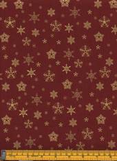 Gold Snowflakes on Red