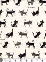 Kitty Kat cream on canvas weight cotton.