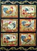 French Country Roosters Panel