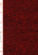 Ponga koru black on red.