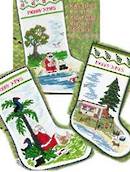 Kiwiana Christmas cross stitched stockings