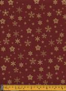 Gold Snowflakes on Red